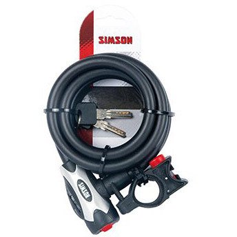 Simson spiraalkabelslot 12mm 180cm Pro XXL zwart op kaart