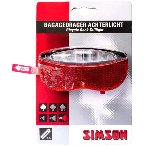 Simson bagagedragerachterlicht LED incl. batterijen op kaart