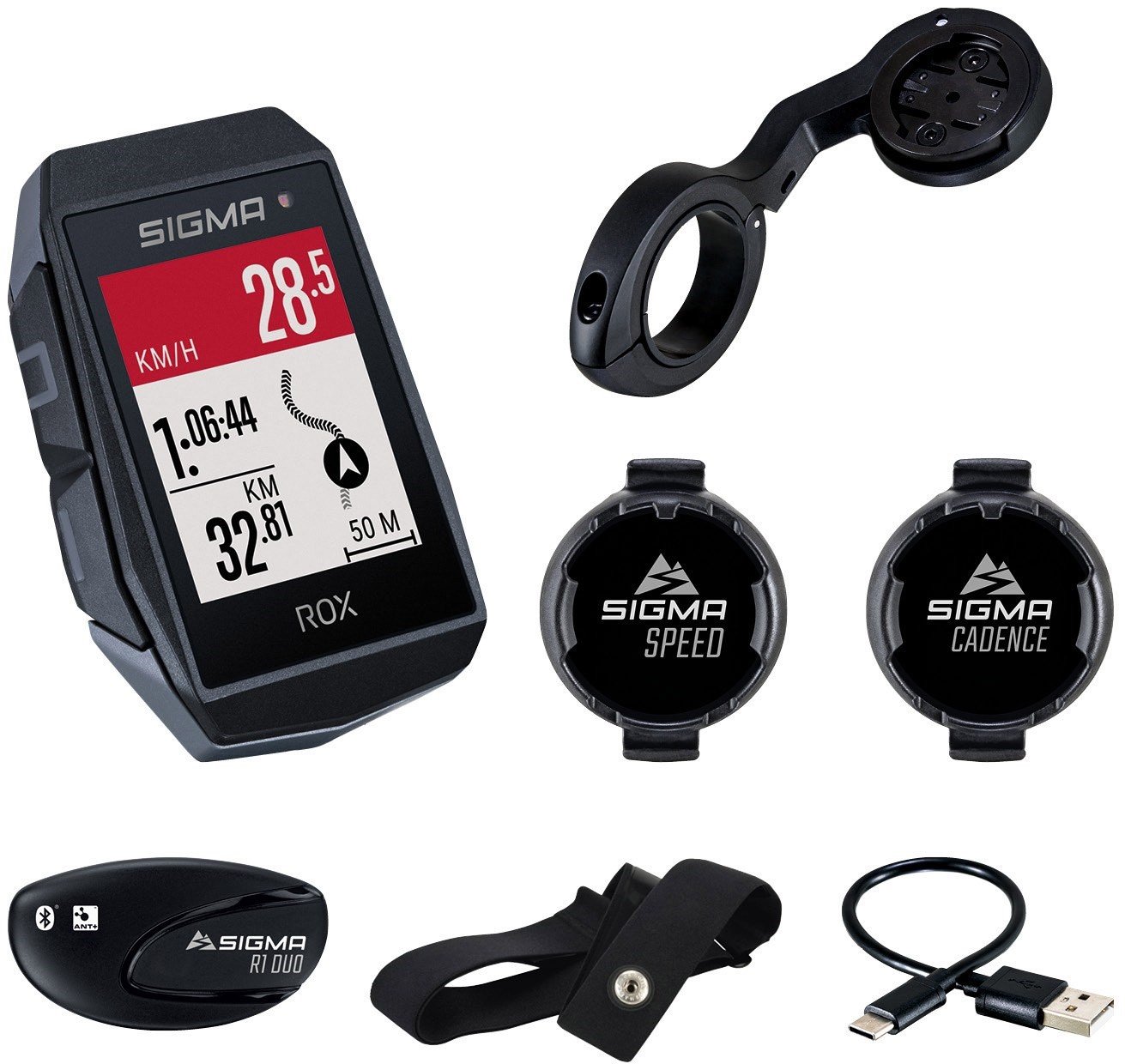 Sigma ROX 11.1 EVO GPS Black CAD HR butler, borstb, USB-C