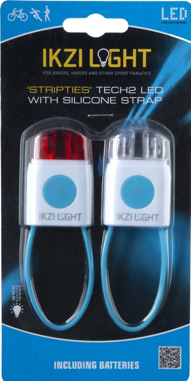 IKZI-Light LED set voor+achter elastiek bev."Stripties" wit